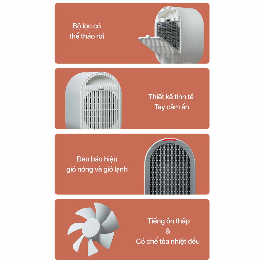 Quạt sưởi gốm mini DOUHE DH-QN04 phiên bản mới nhất chính hãng Quạt sưởi gốm mini DOUHE DH-QN04 phiên bản mới nhất - Điện Máy Plus