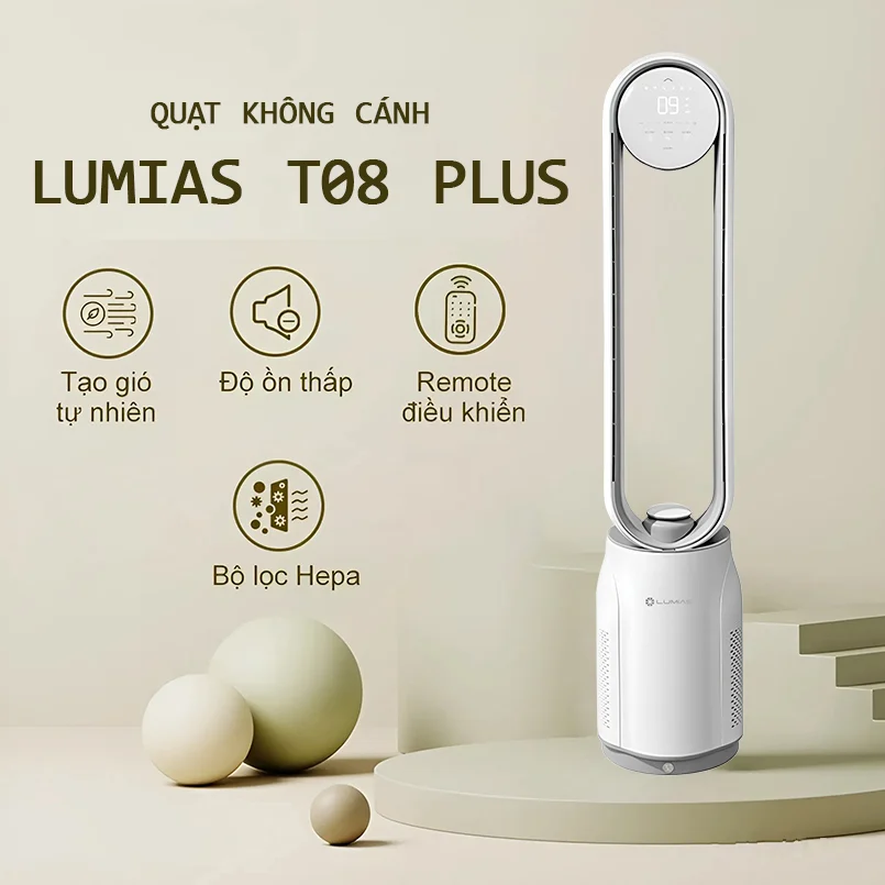 Quạt không cánh Lumias T08 Plus chính hãng Quạt không cánh Lumias T08 Plus - Điện Máy Plus