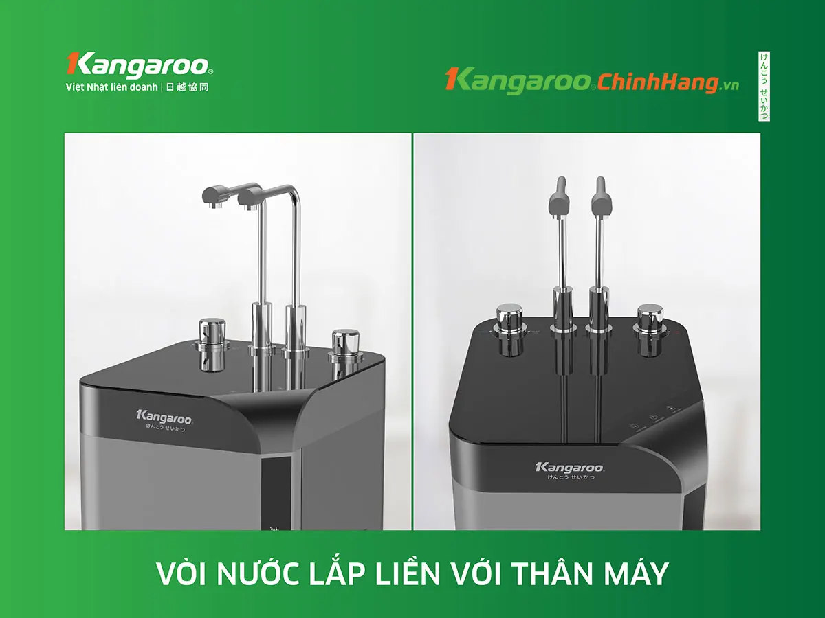 Máy lọc nước Kangaroo Hydrogen nóng lạnh Waterfall KG10W6 - Điện Máy Plus