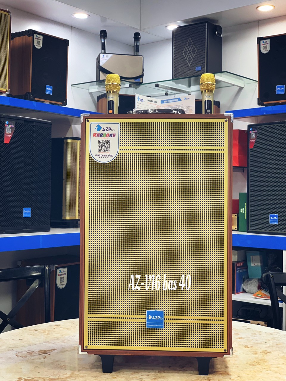 Loa Kéo AZ-V16 Vàng Bas40 - Điện Máy Plus