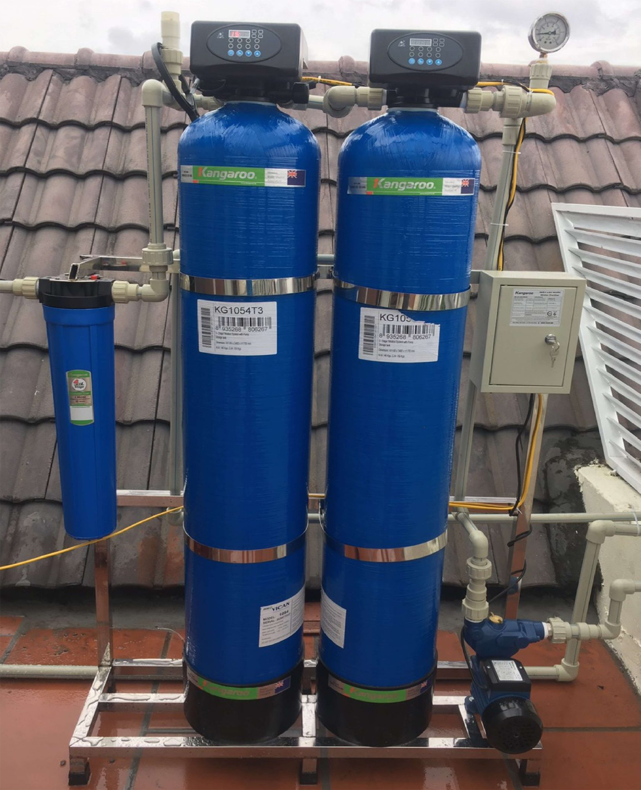 Bộ lọc tổng Kangaroo 3 cấp KG1054LT-3 van tự động 1000l/h siêu lọc - Điện Máy Plus