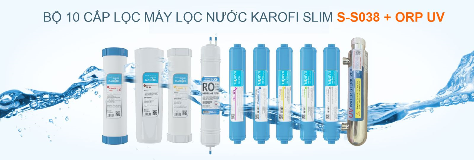 Máy lọc nước Karofi SLIM S-S038 + ORP + UV Tự Động 100% - Điện Máy Plus