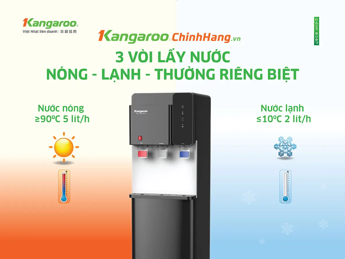 Cây nước nóng lạnh Kangaroo KG699A3 – Cây Hút Bình, Mới 2025 - Điện Máy Plus