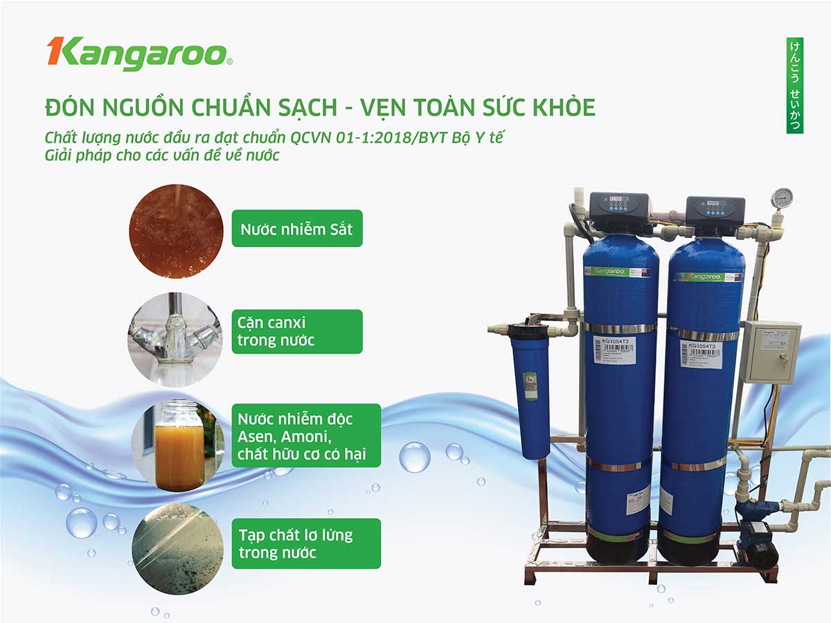 Bộ lọc nước tổng đầu nguồn Kangaroo KG1054T3, Van tự động - Điện Máy Plus