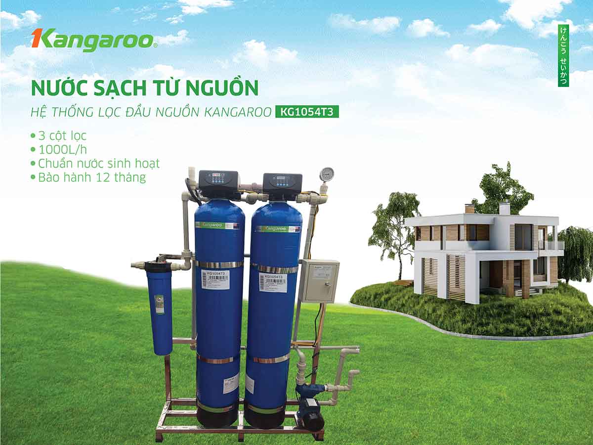 Bộ lọc nước tổng đầu nguồn Kangaroo KG1054T3, Van tự động - Điện Máy Plus