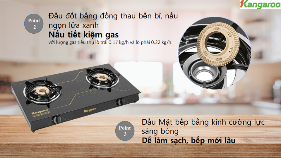 Bếp Gas đôi Kangaroo KG516M - Điện Máy Plus