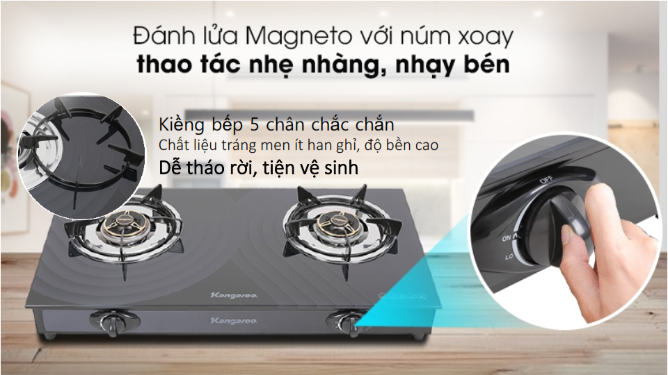 Bếp ga đôi Kangaroo KG519M chính hãng Bếp ga đôi Kangaroo KG519M - Điện Máy Plus
