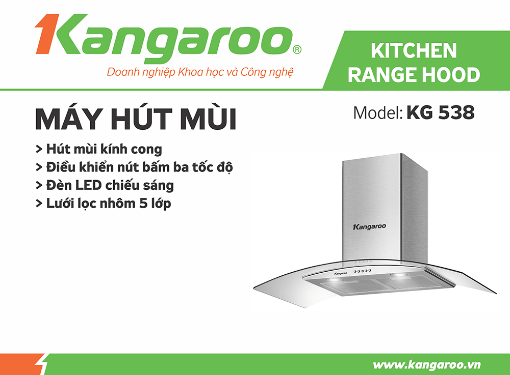 Máy hút mùi Kangaroo KG538 - Điện Máy Plus