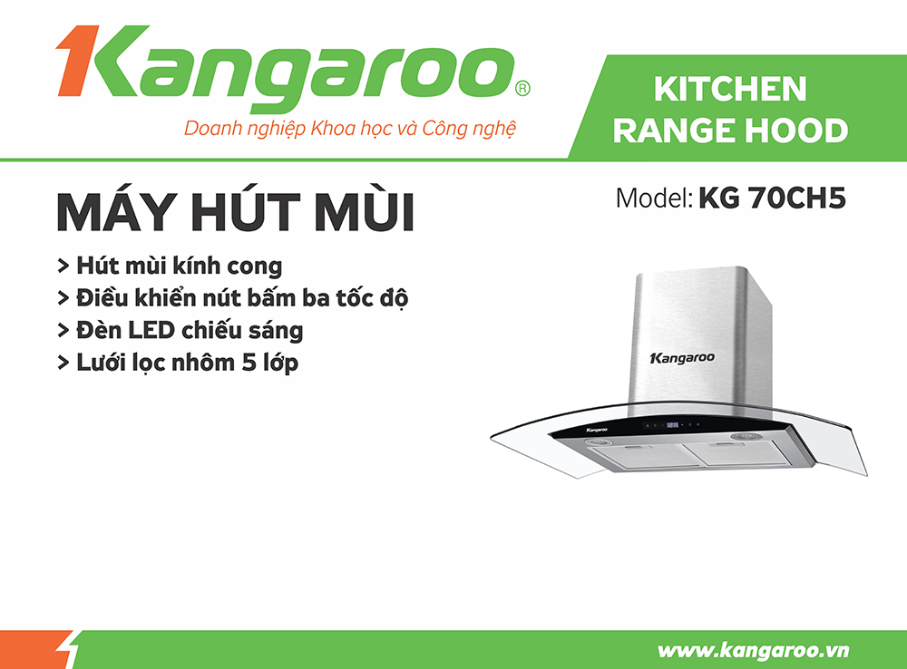 Máy hút mùi Kangaroo KG70CH5 - Điện Máy Plus