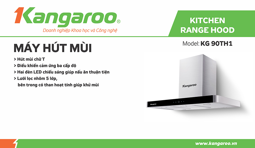 Máy hút mùi Kangaroo KG90TH1 - Điện Máy Plus