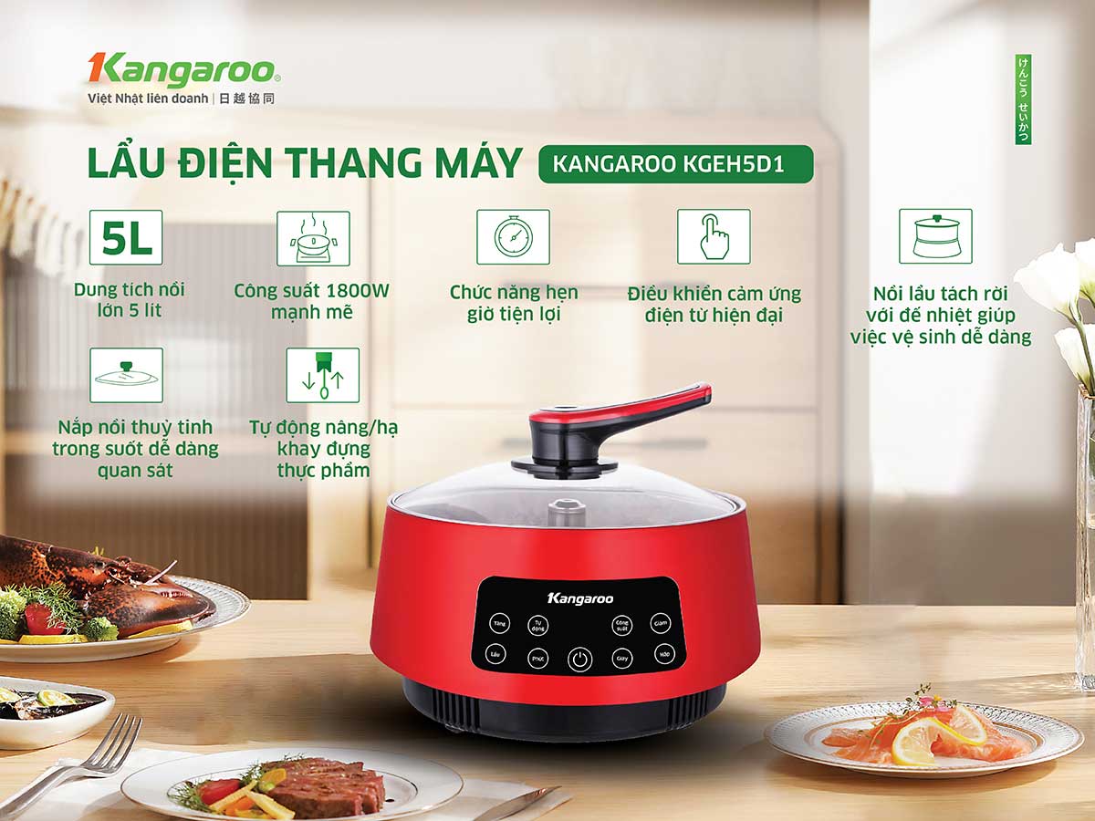 Nồi lẩu điện thang máy Kangaroo KGEH5D1 - Điện Máy Plus