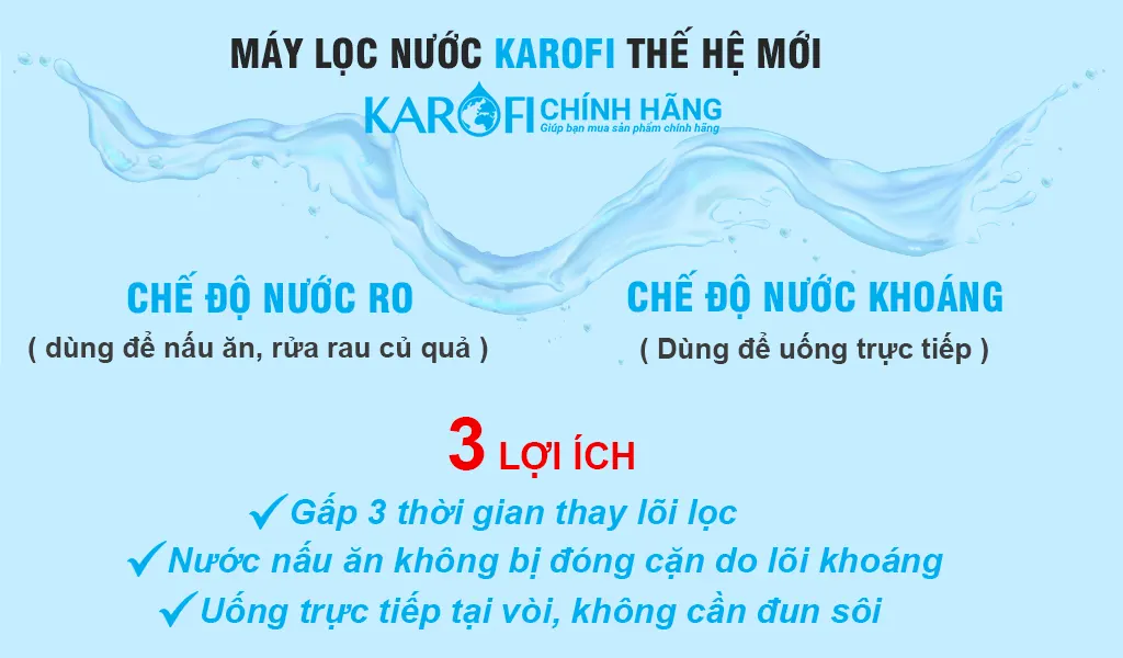 Máy lọc nước Karofi KT-ERO80-DUAL – 8 Lõi – 2 Chế độ nước - Điện Máy Plus