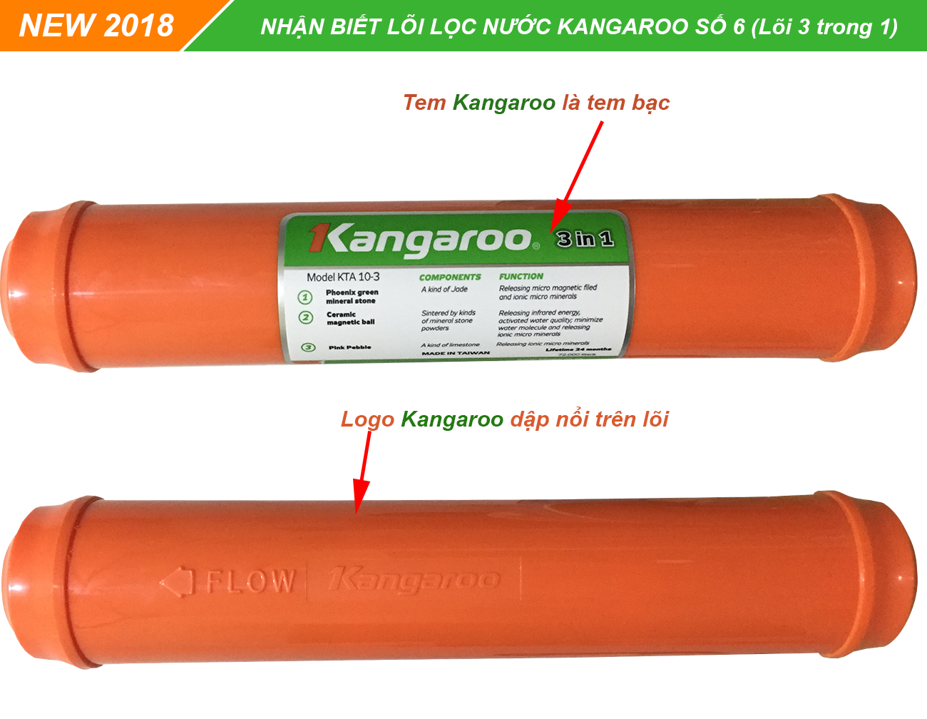 Lõi lọc nước Kangaroo số 6 (Lõi 3 trong 1) - Điện Máy Plus