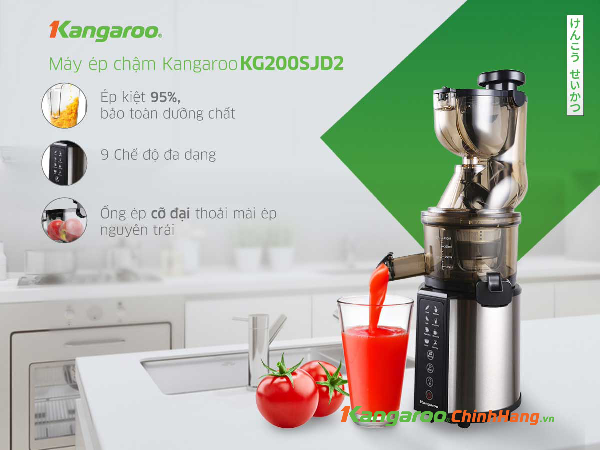 Máy ép chậm Kangaroo KG200SJD2 chính hãng Máy ép chậm Kangaroo KG200SJD2 - Điện Máy Plus