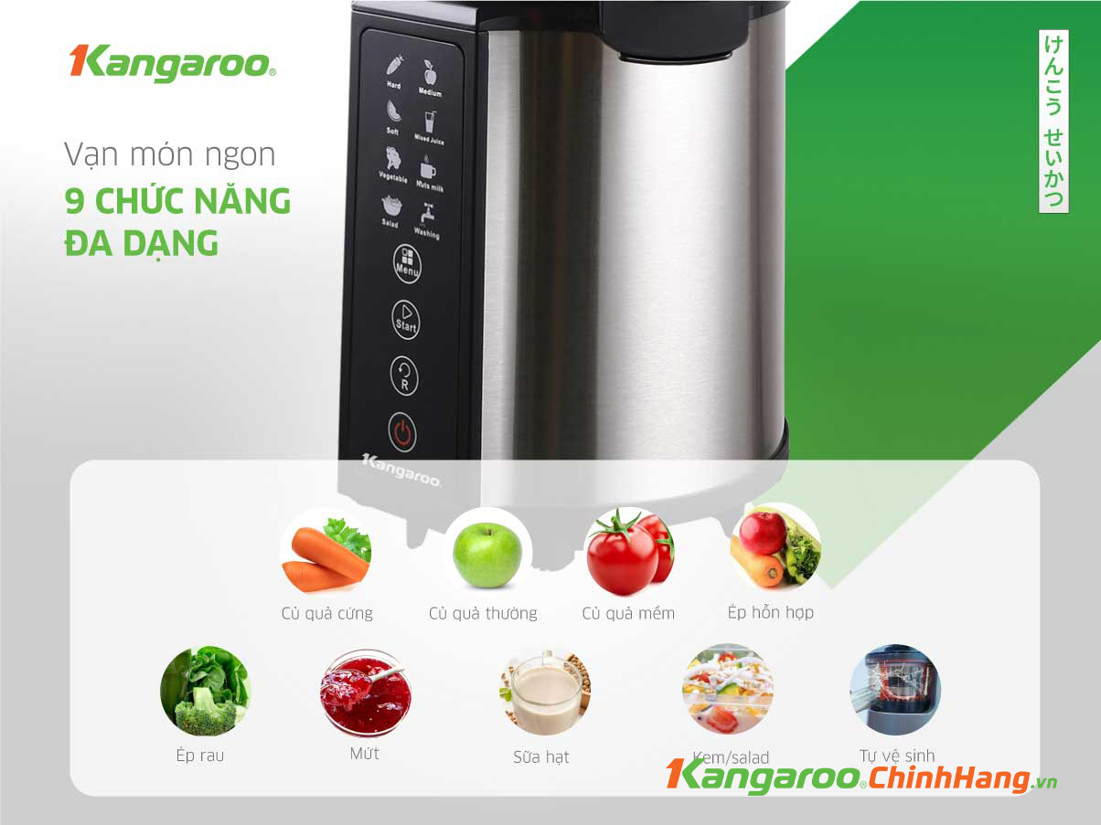Máy ép chậm Kangaroo KG200SJD2 chính hãng Máy ép chậm Kangaroo KG200SJD2 - Điện Máy Plus