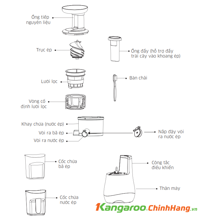 Máy ép chậm Kangaroo KG150SJ - Điện Máy Plus