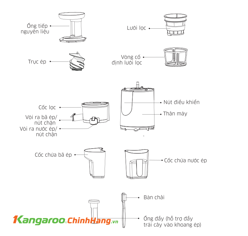 Máy ép chậm Kangaroo KG180SJD - Điện Máy Plus