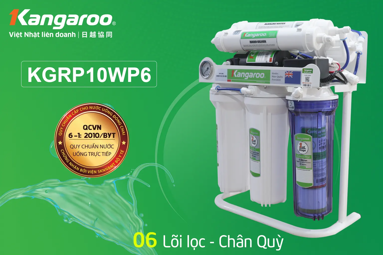 Máy lọc nước Kangaroo KGRP10WP6 – 6 Lõi Mới 2025 - Điện Máy Plus