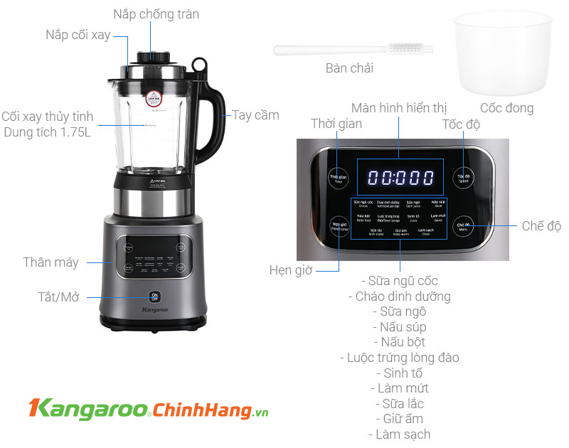 Máy làm sữa Hạt Kangaroo KG175HB1 - Điện Máy Plus