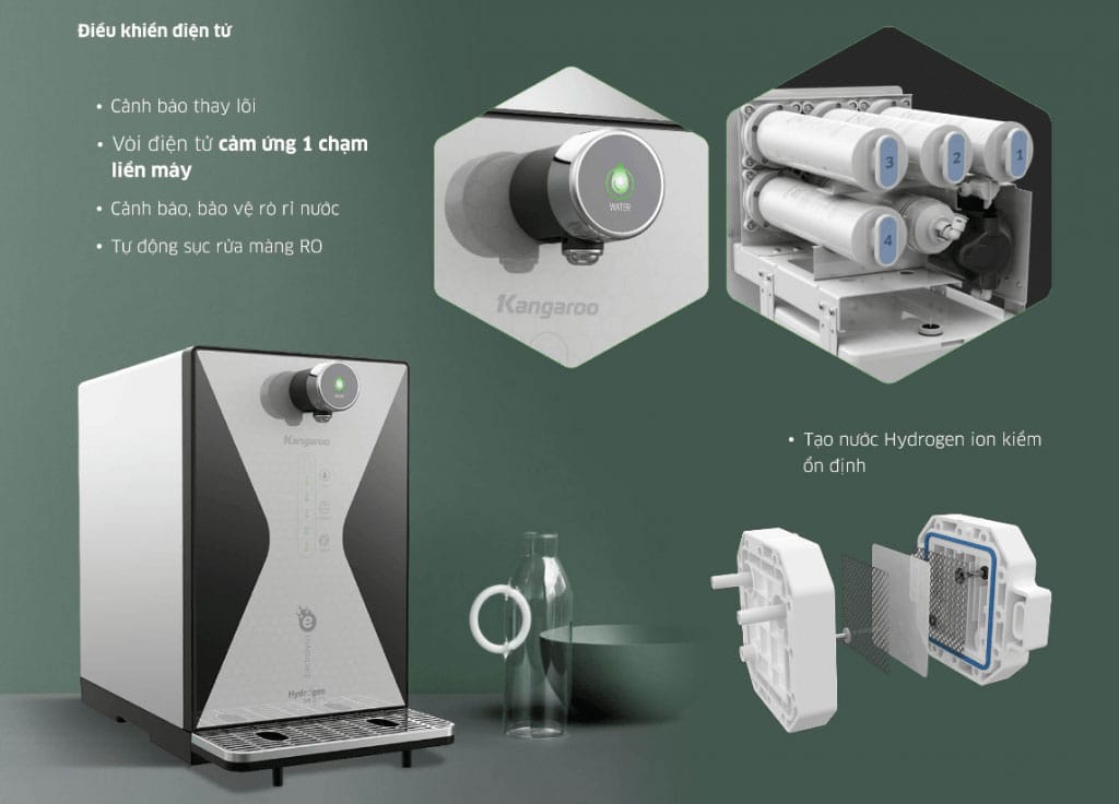 Máy lọc nước Kangaroo Hydrogen ion kiềm KG100EED LUX Series - Điện Máy Plus