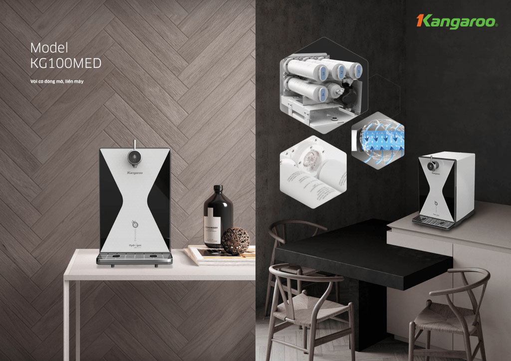 Máy lọc nước Kangaroo Hydrogen ion kiềm KG100MED LUX Series - Điện Máy Plus