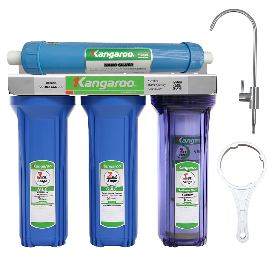 Máy lọc nước nấu ăn Kangaroo KG01G3S – 4 lõi Chuẩn Nước Sinh Hoạt - Điện Máy Plus