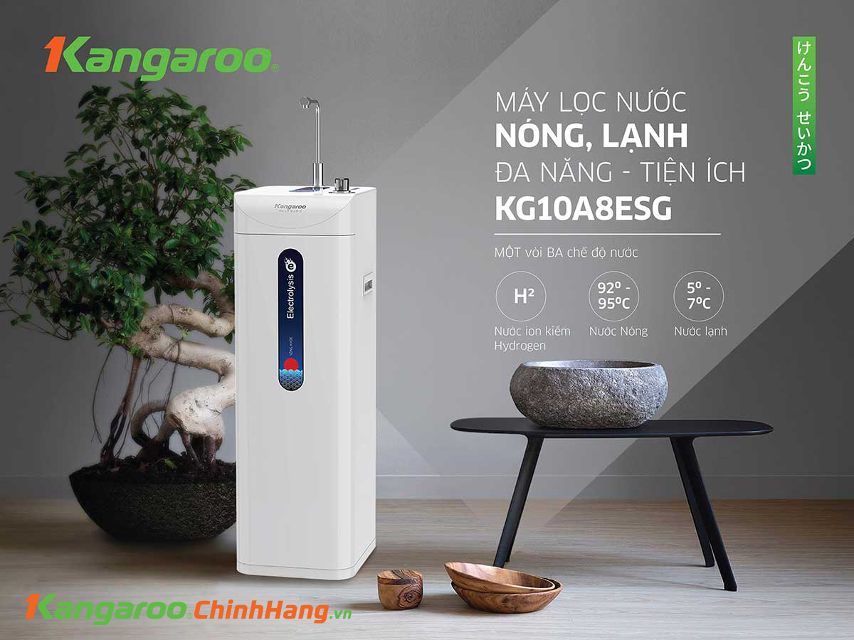 Máy lọc nước Kangaroo Hydrogen ion kiềm KG10A8ESG - Điện Máy Plus