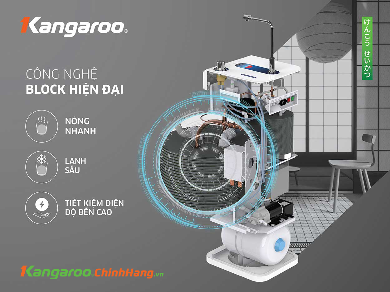 Máy lọc nước Kangaroo Hydrogen ion kiềm KG10A8ESG - Điện Máy Plus