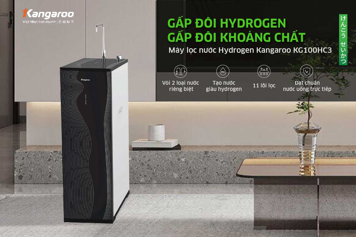 Máy lọc nước Kangaroo Hydrogen KG100HC3 – Hàng Cao Cấp 2025 - Điện Máy Plus