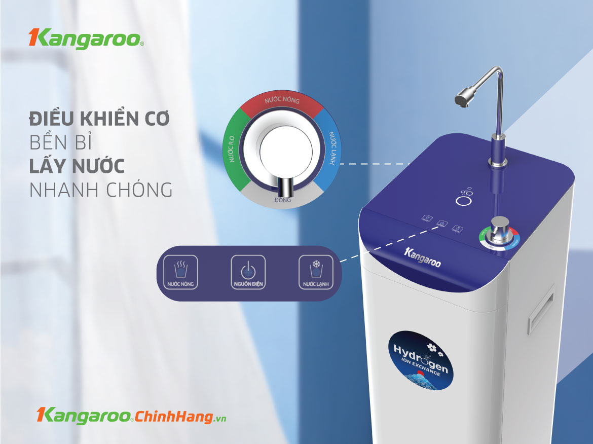 Máy lọc nước Kangaroo Hydrogen Slim Nóng Lạnh KG10A7S - Điện Máy Plus