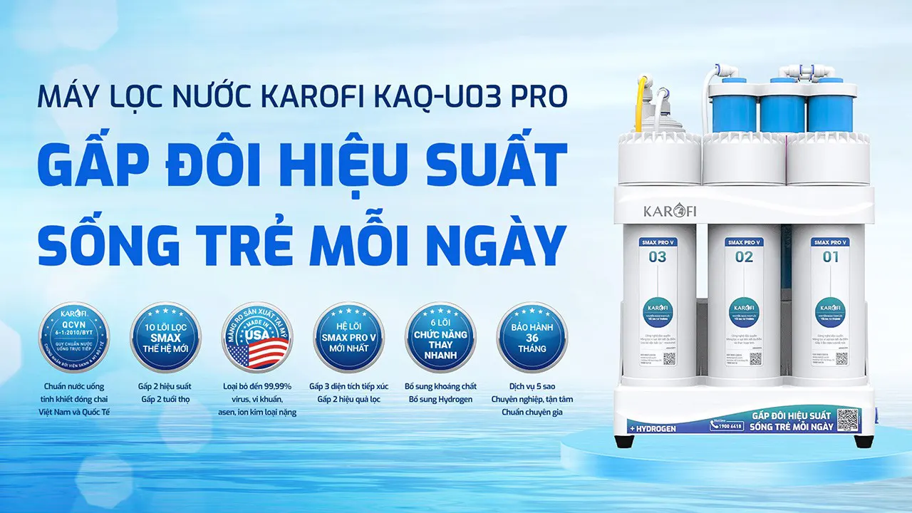 Máy lọc nước Karofi KAQ-U03 Pro – 10 Lõi Rời - Điện Máy Plus