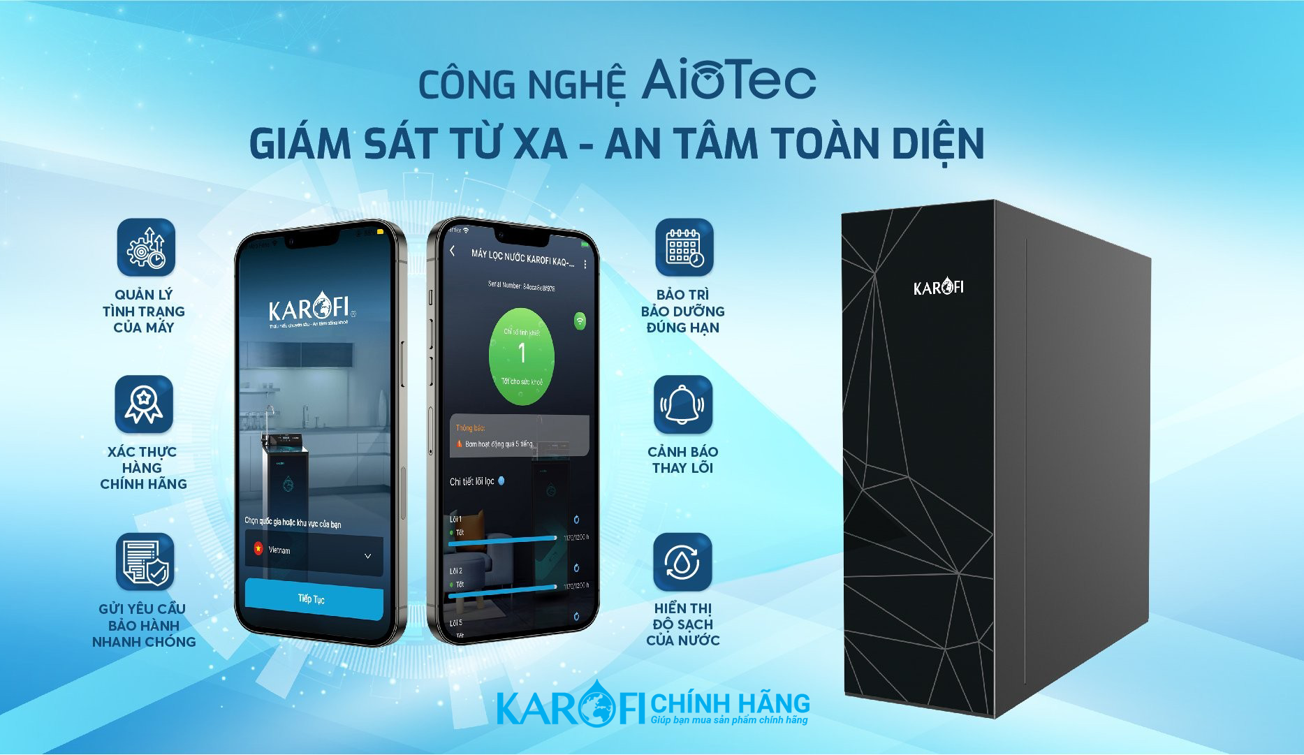 Máy lọc nước Karofi KAQ-U99 – 10 Lõi Lọc - Điện Máy Plus