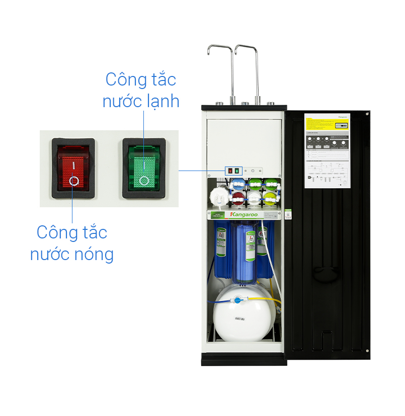 Máy lọc nước nóng lạnh Kangaroo KG10A18 – 10 Lõi Lọc - Điện Máy Plus