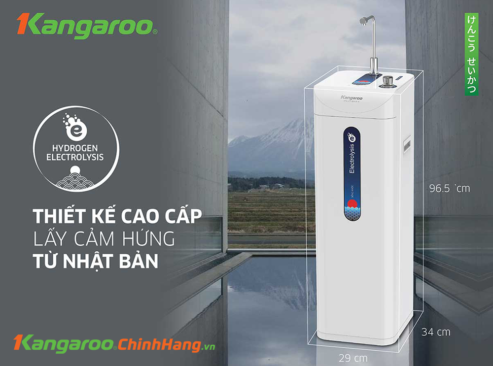 Máy lọc nước Kangaro Hydrogen ion Kiềm KG10A8ES – Nóng Lạnh Nguội - Điện Máy Plus