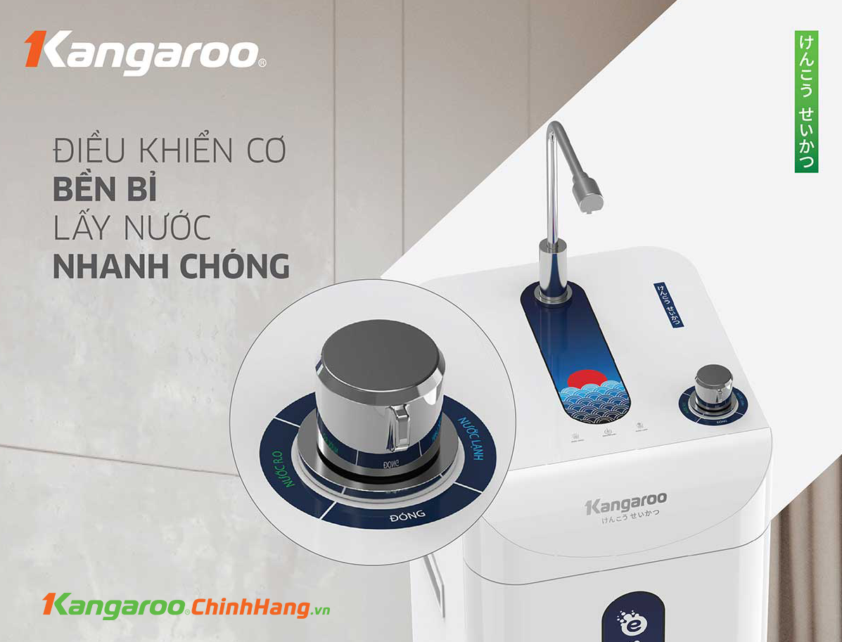 Máy lọc nước Kangaro Hydrogen ion Kiềm KG10A8ES – Nóng Lạnh Nguội - Điện Máy Plus