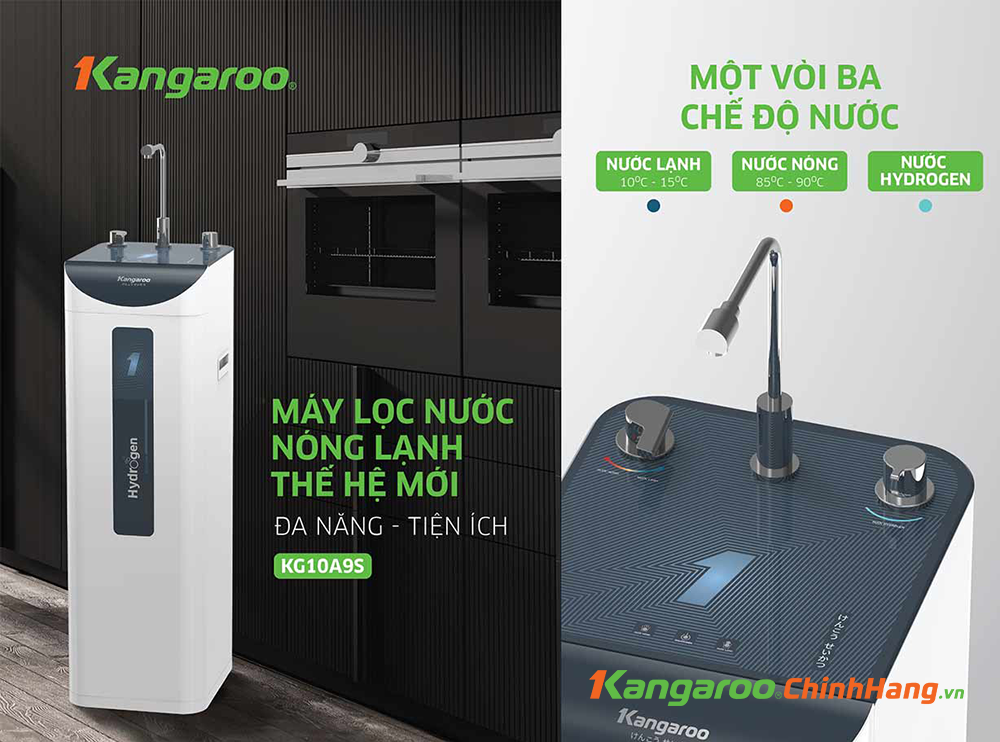 Máy lọc nước kangaroo Hydrogen KG10A9S – Tuỳ chỉnh nhiệt độ - Điện Máy Plus