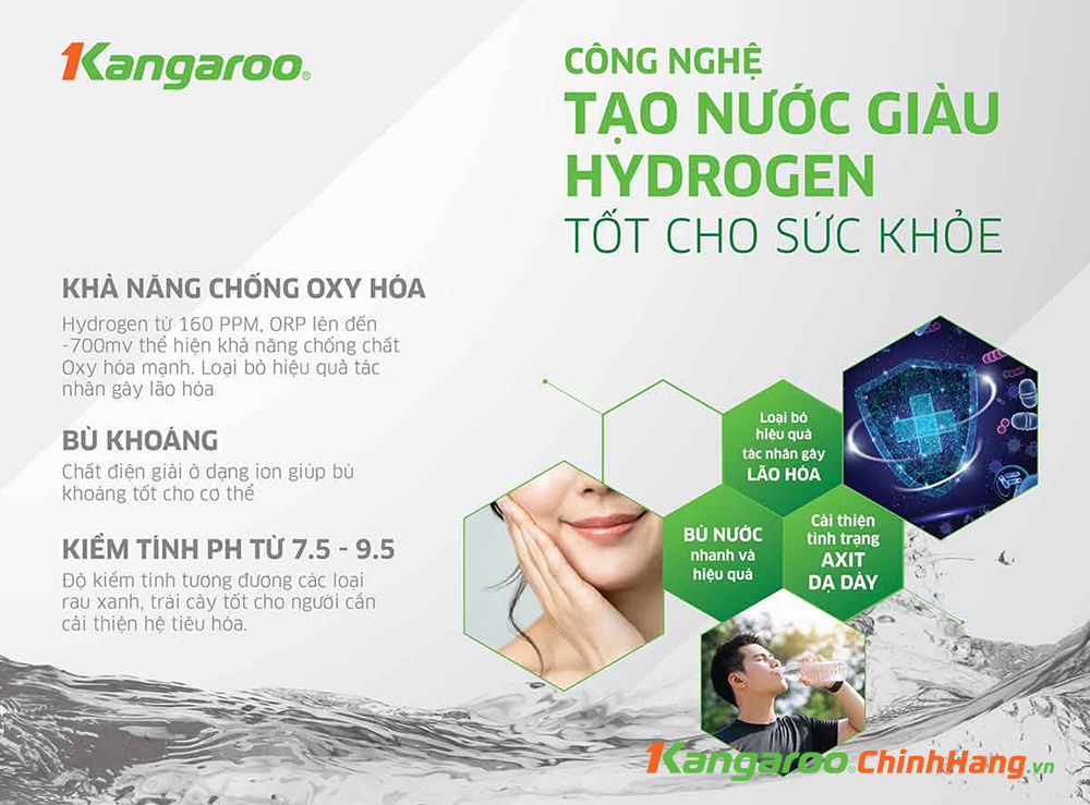 Máy lọc nước kangaroo Hydrogen KG10A9S – Tuỳ chỉnh nhiệt độ - Điện Máy Plus