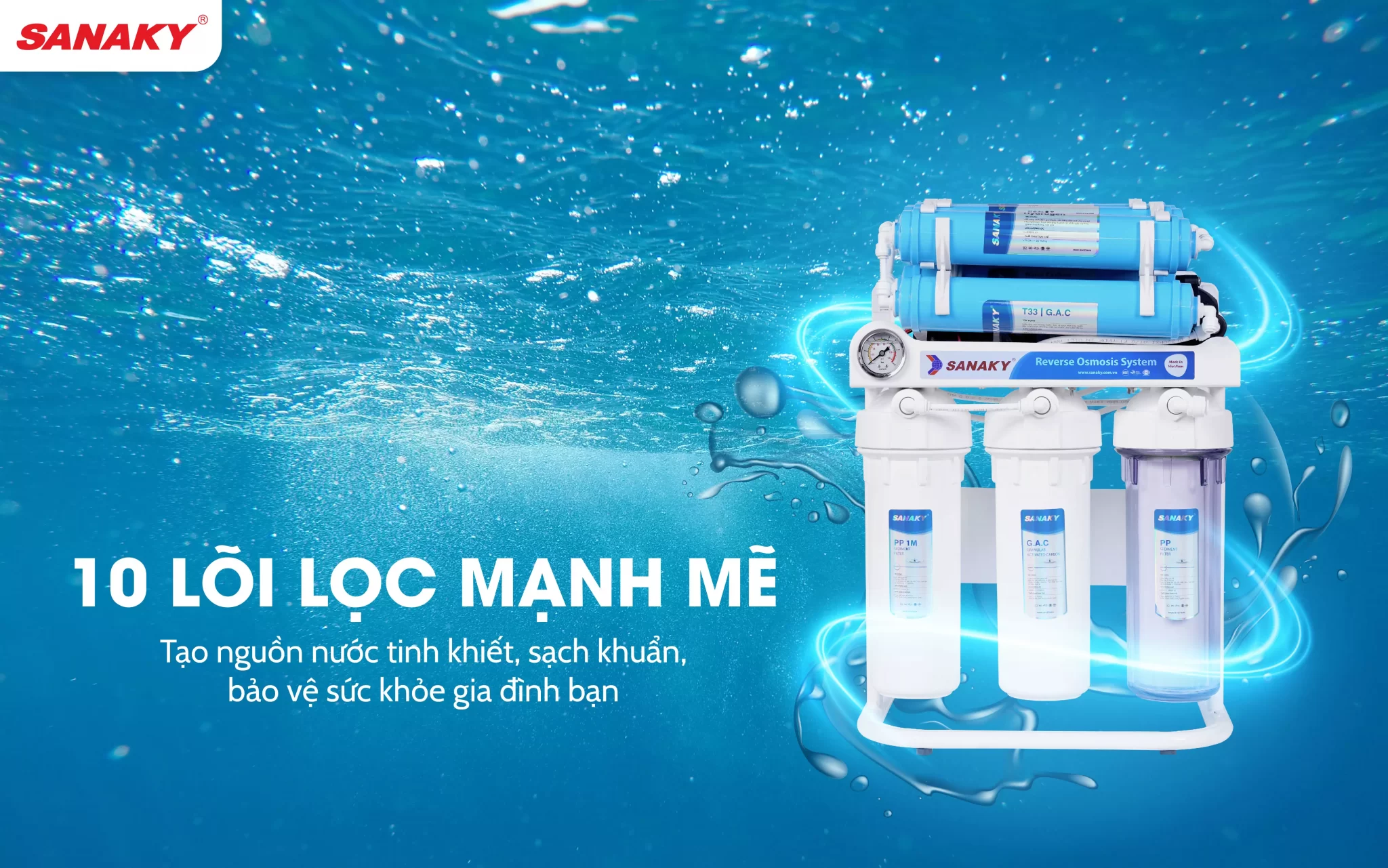 Máy lọc nước Sanaky SNK-US2310 – 10 Lõi Hydrogen – Mẫu 2025 chính hãng Máy lọc nước Sanaky SNK-US2310 – 10 Lõi Hydrogen – Mẫu 2025 - Điện Máy Plus