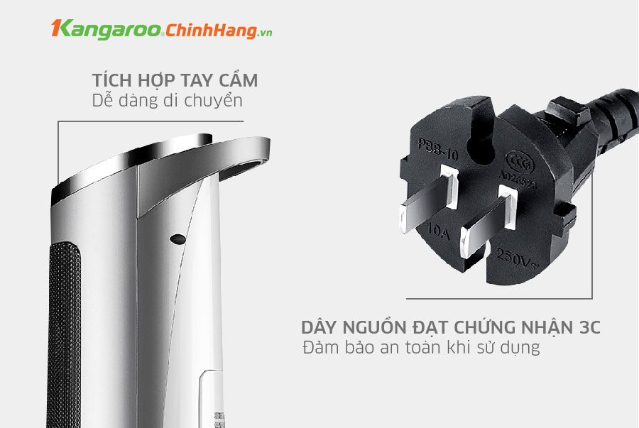 Máy sưởi gốm ceramic Kangaroo KGFH06 chính hãng Máy sưởi gốm ceramic Kangaroo KGFH06 - Điện Máy Plus
