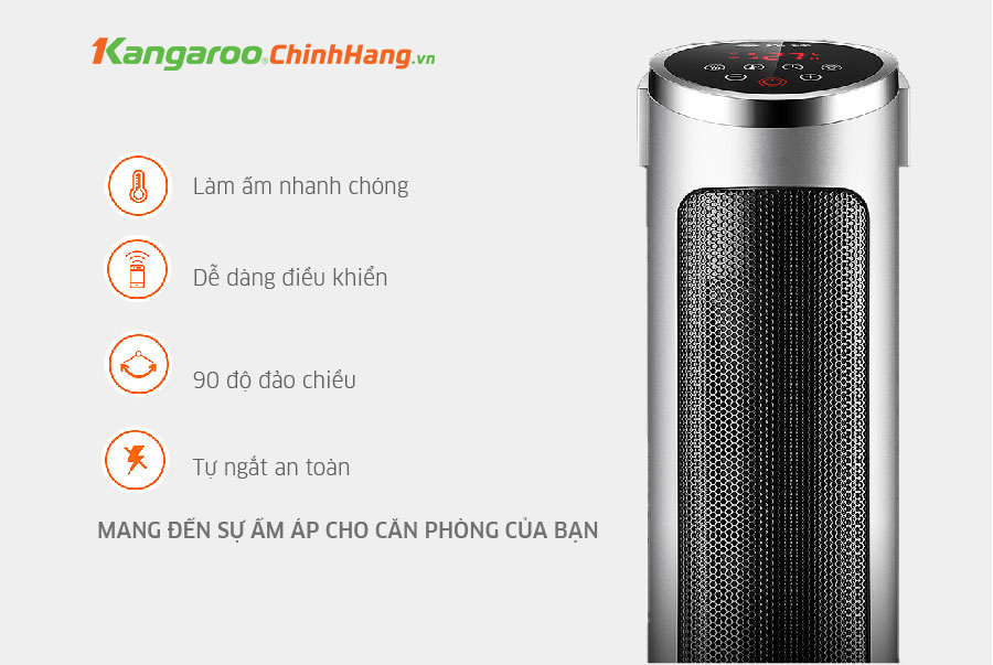 Máy sưởi gốm ceramic Kangaroo KGFH06 chính hãng Máy sưởi gốm ceramic Kangaroo KGFH06 - Điện Máy Plus
