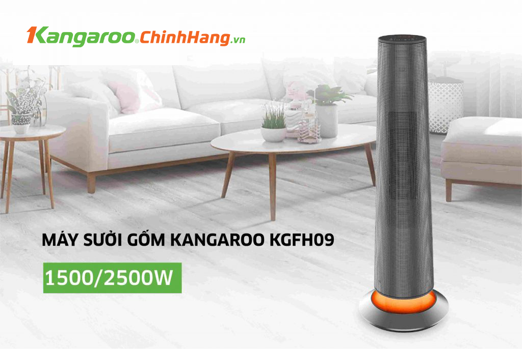 Máy sưởi gốm ceramic Kangaroo KGFH09 - Điện Máy Plus