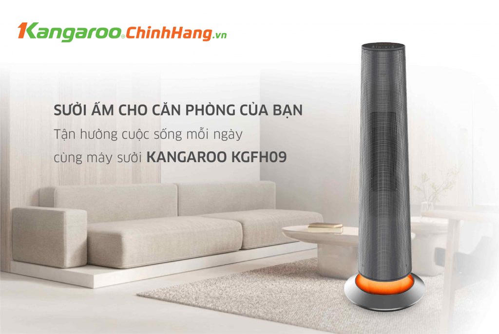 Máy sưởi gốm ceramic Kangaroo KGFH09 chính hãng Máy sưởi gốm ceramic Kangaroo KGFH09 - Điện Máy Plus