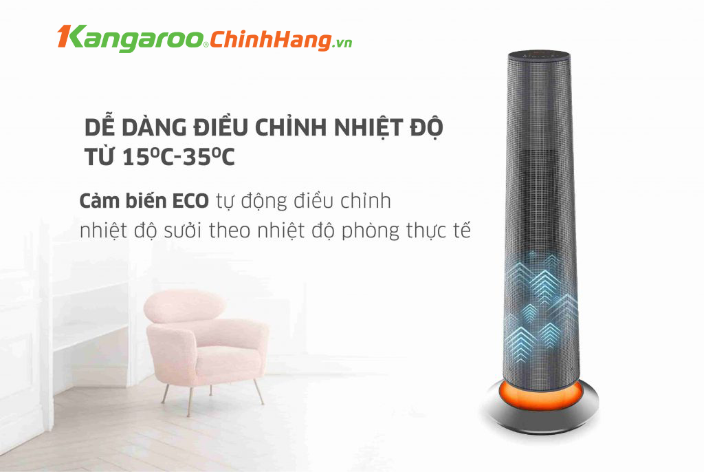 Máy sưởi gốm ceramic Kangaroo KGFH09 chính hãng Máy sưởi gốm ceramic Kangaroo KGFH09 - Điện Máy Plus