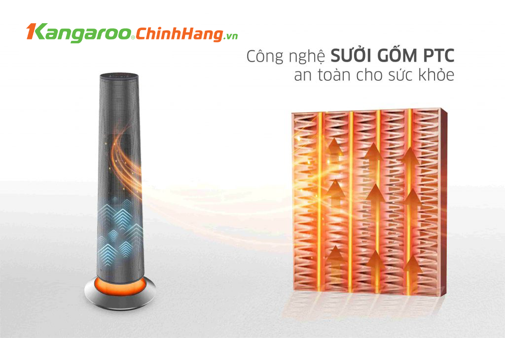 Máy sưởi gốm ceramic Kangaroo KGFH09 chính hãng Máy sưởi gốm ceramic Kangaroo KGFH09 - Điện Máy Plus
