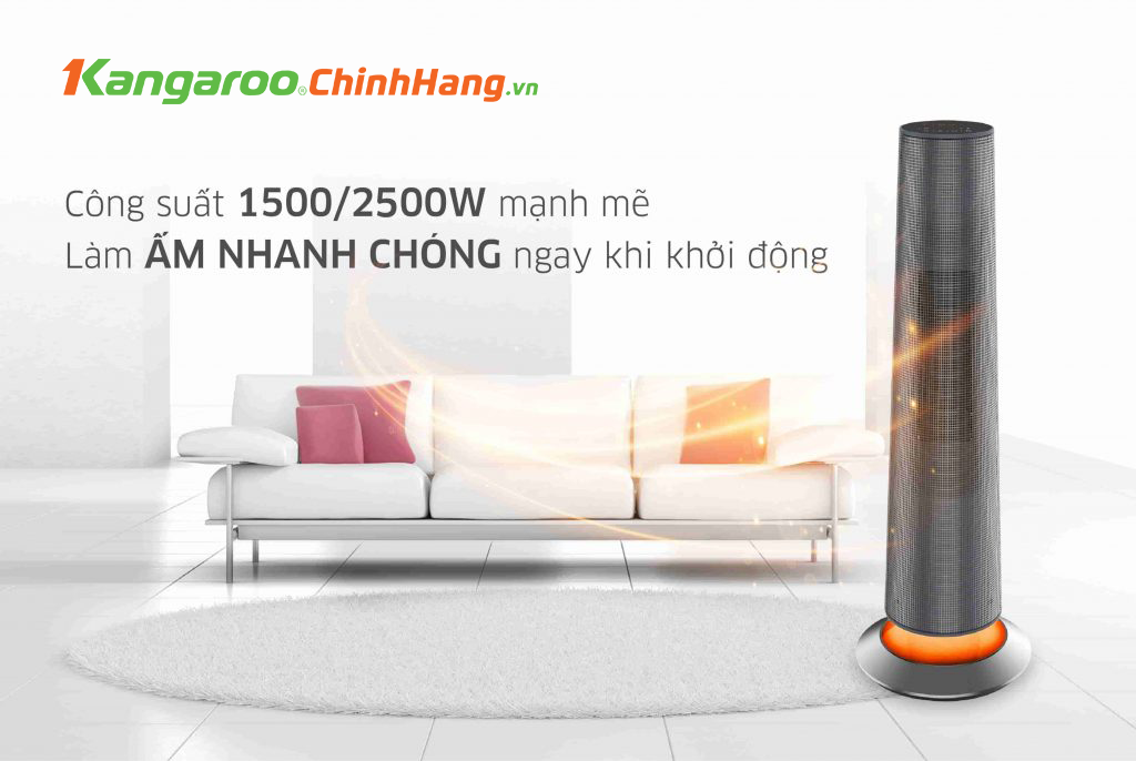 Máy sưởi gốm ceramic Kangaroo KGFH09 chính hãng Máy sưởi gốm ceramic Kangaroo KGFH09 - Điện Máy Plus
