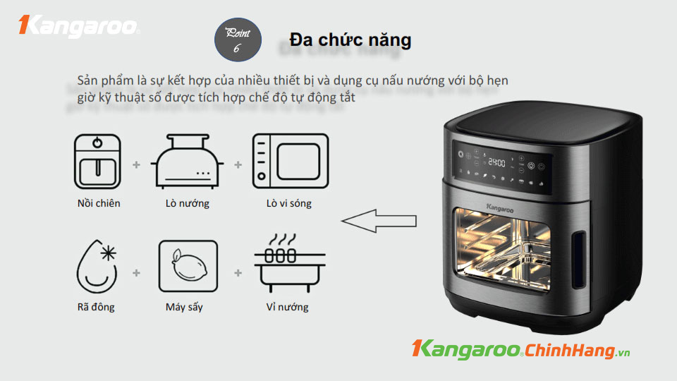 Nồi chiên không dầu Kangaroo KG12AF1A - Điện Máy Plus