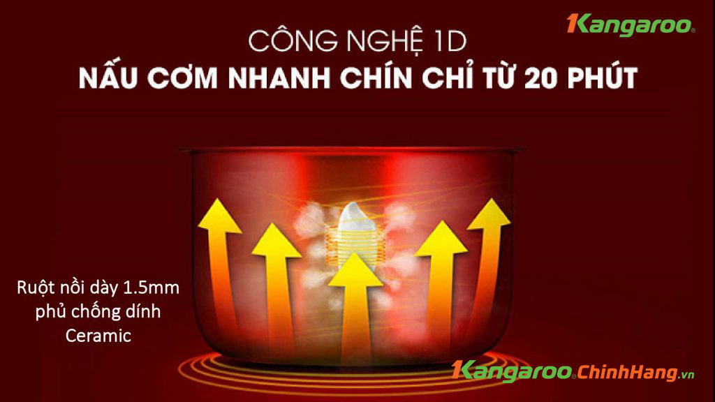 Nồi cơm điện tử Kangaroo KG18DR7 chính hãng Nồi cơm điện tử Kangaroo KG18DR7 - Điện Máy Plus