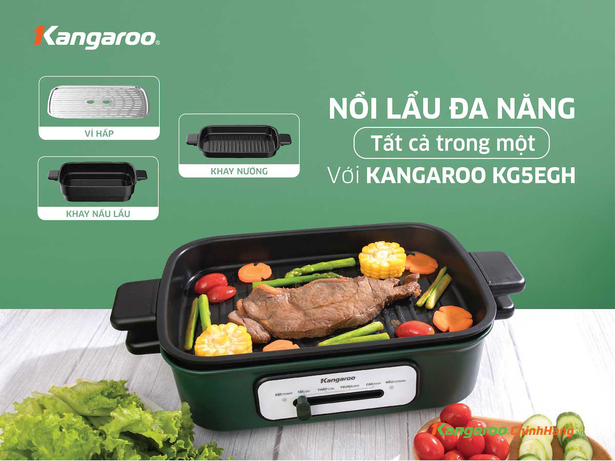 Nồi lẩu nướng đa năng Kangaroo KG5EGH - Điện Máy Plus