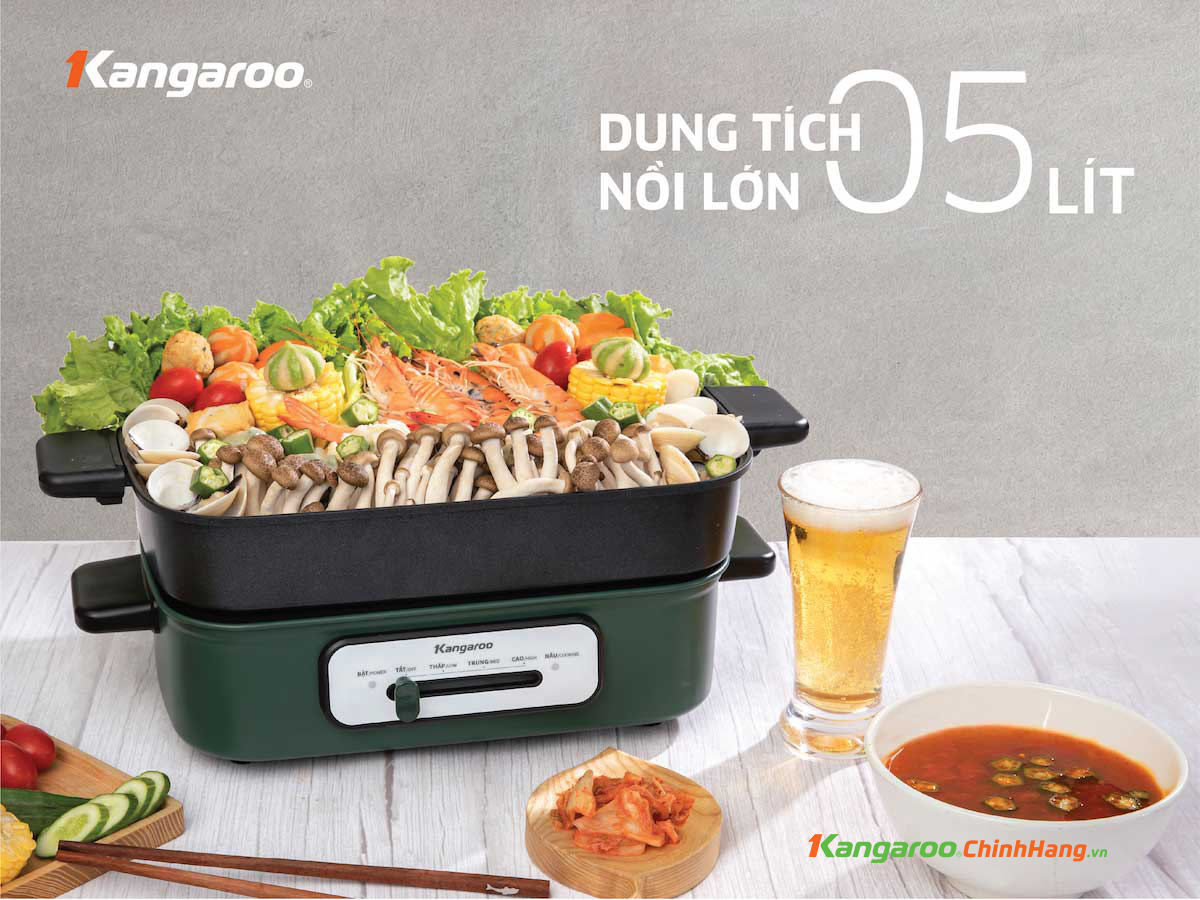 Nồi lẩu nướng đa năng Kangaroo KG5EGH - Điện Máy Plus