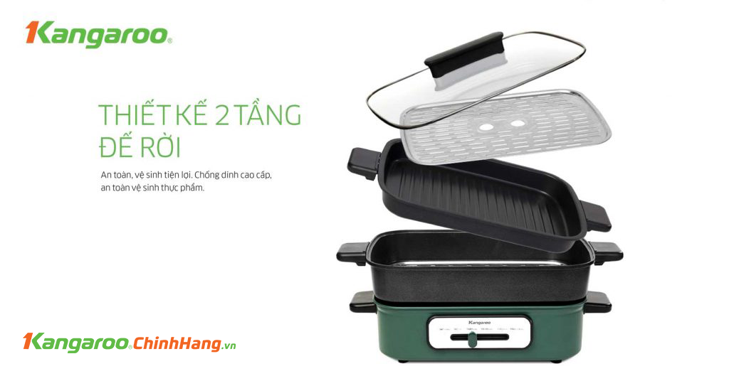 Nồi lẩu nướng đa năng Kangaroo KG5EGH - Điện Máy Plus